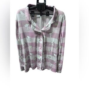 2 PC Munki Munki x Peanuts Snoopy Pajama Set  2X pink/ gray p35